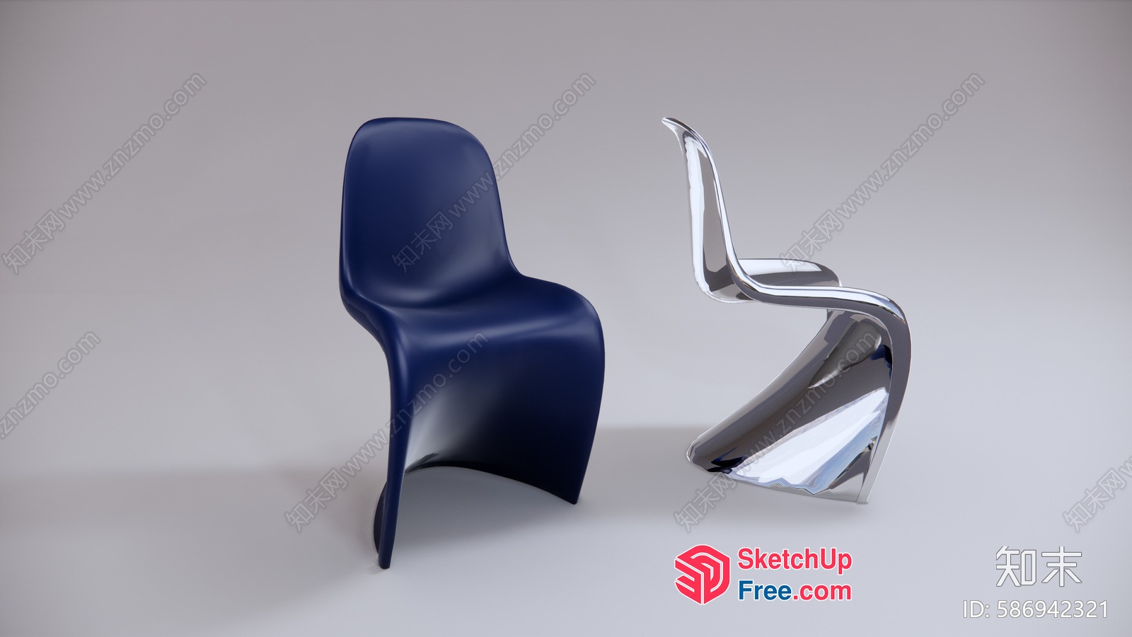 Curved Modern Chairs 3D SketchUp File