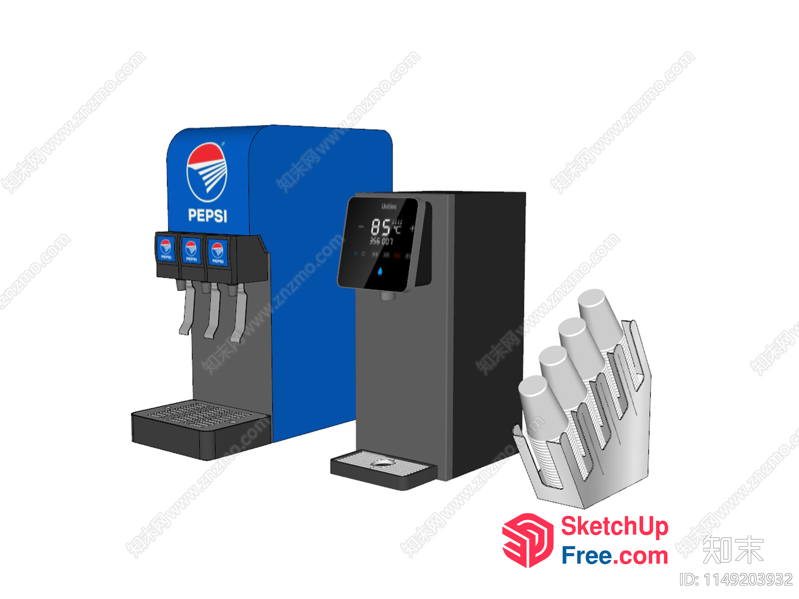 Modern Soda Machine And Water Dispenser 3D SketchUp File
