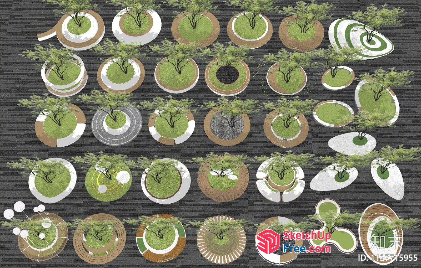 Unique Tree Arrangement 3D SketchUp File