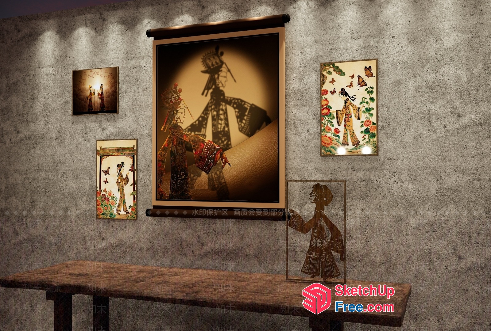 Shadow Puppetry Art Gallery 3D SketchUp File