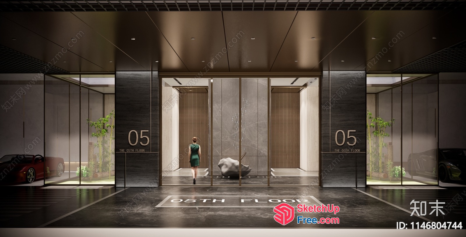 Entrance To A Modern Office Building 3D SketchUp File