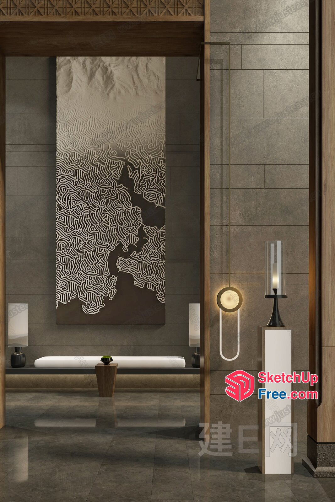 Luxurious Modern Asian-Style Interior 3D SketchUp File