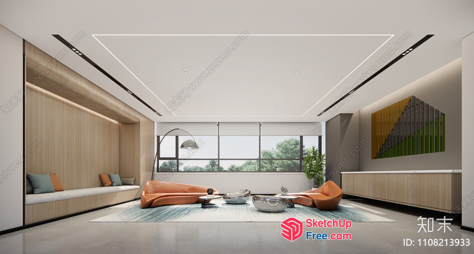Modern Minimalist Interior Design With Natural Light 3D SketchUp File