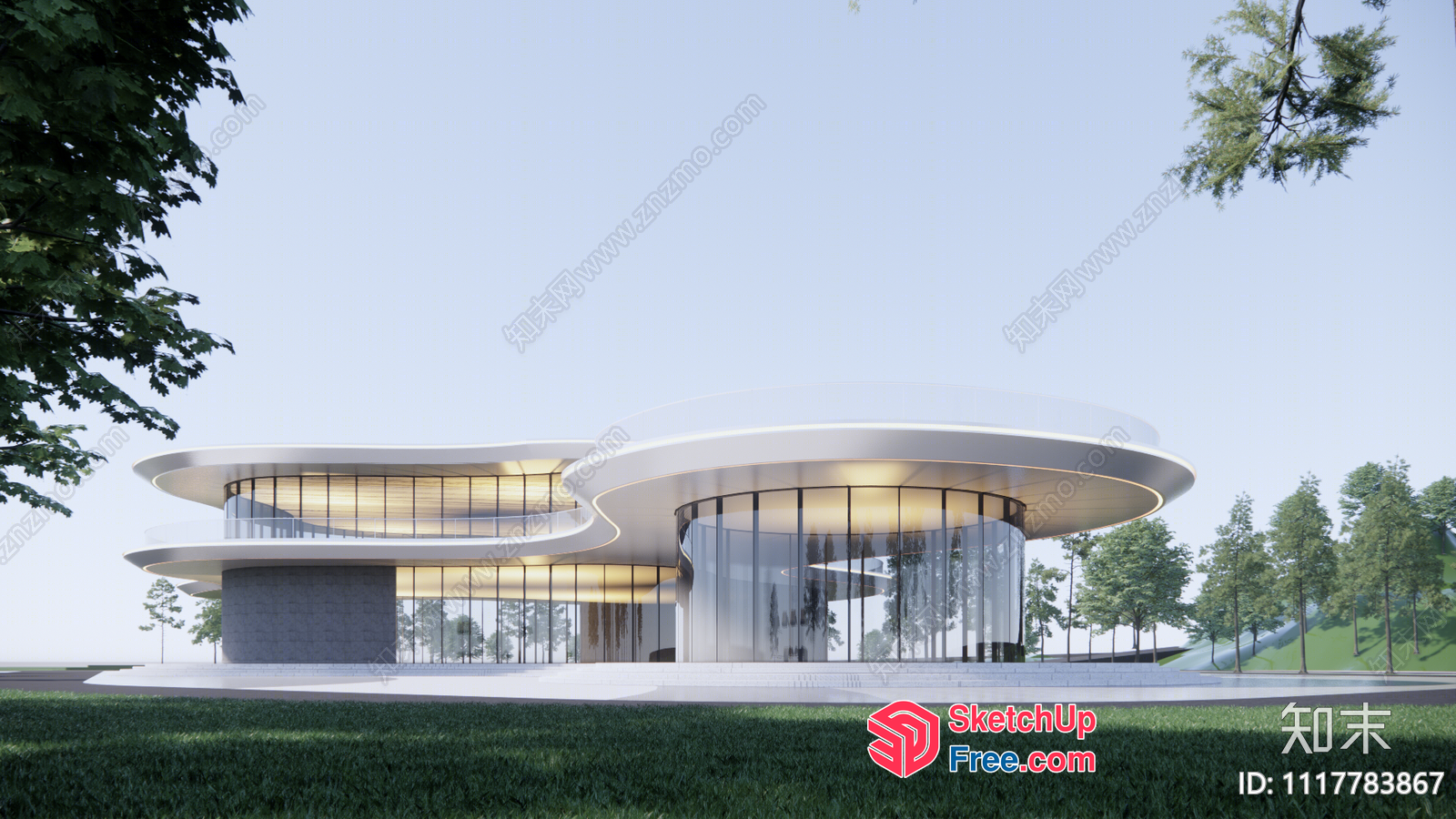 Futuristic Modern Space Capsule Building 3D SketchUp File
