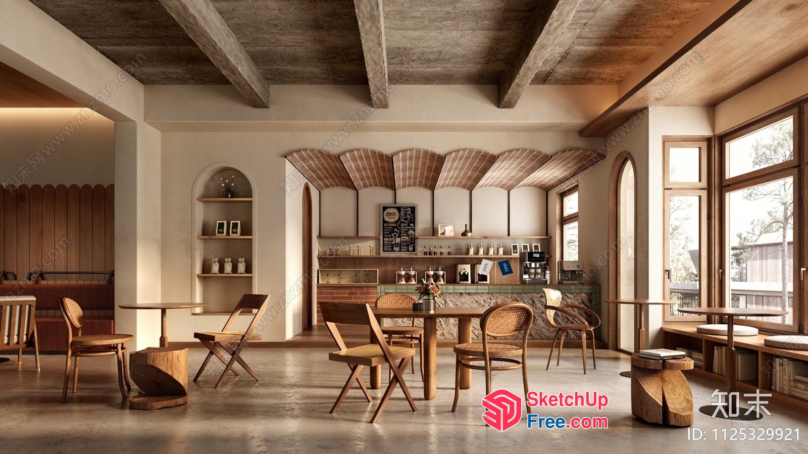 Elegant And Cozy Rustic Dining Room 3D SketchUp File