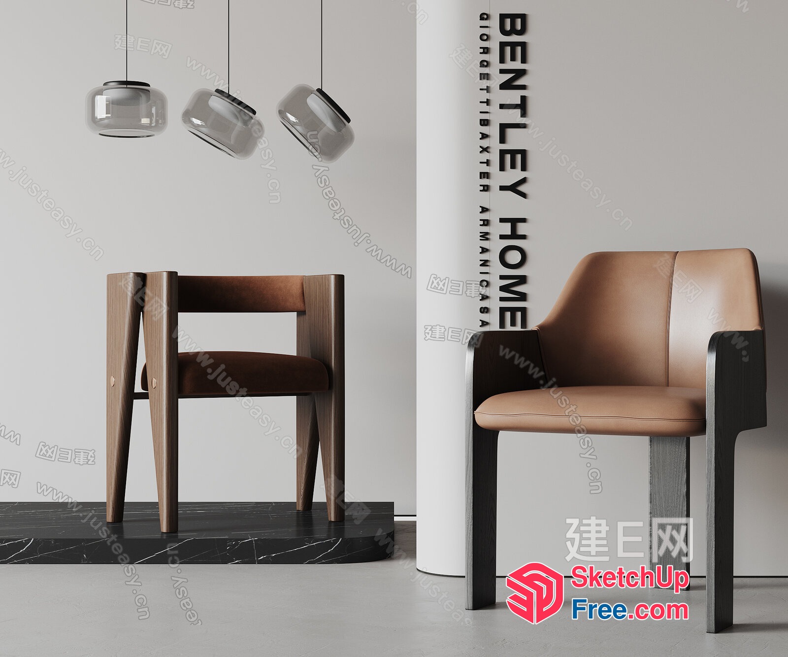 Modern Minimalist Furniture Set For Home And Office 3D SketchUp File