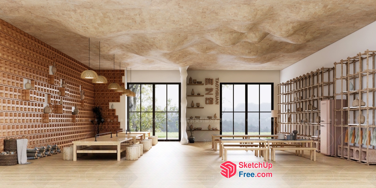 Elegant And Modern Minimalist Japanese Style Interior 3D SketchUp File