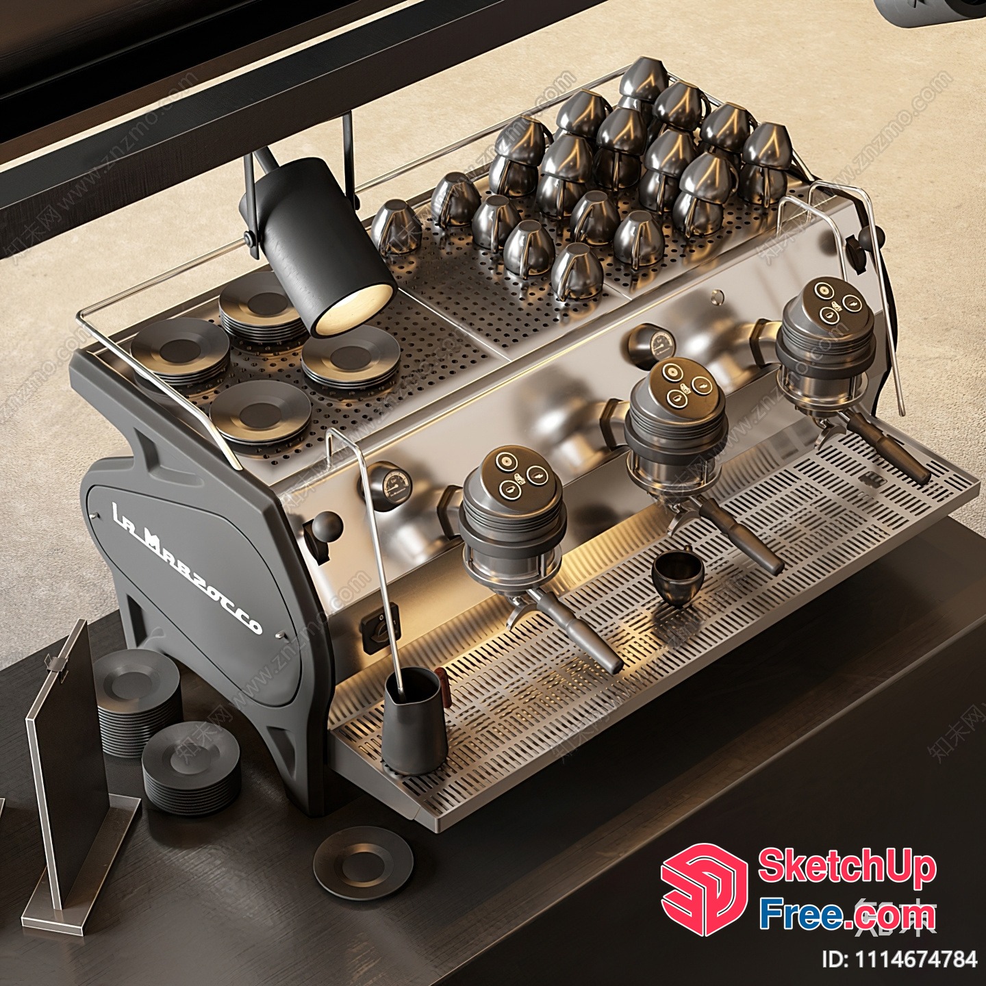 Modern Industrial Coffee Shop Espresso Machine 3D SketchUp File