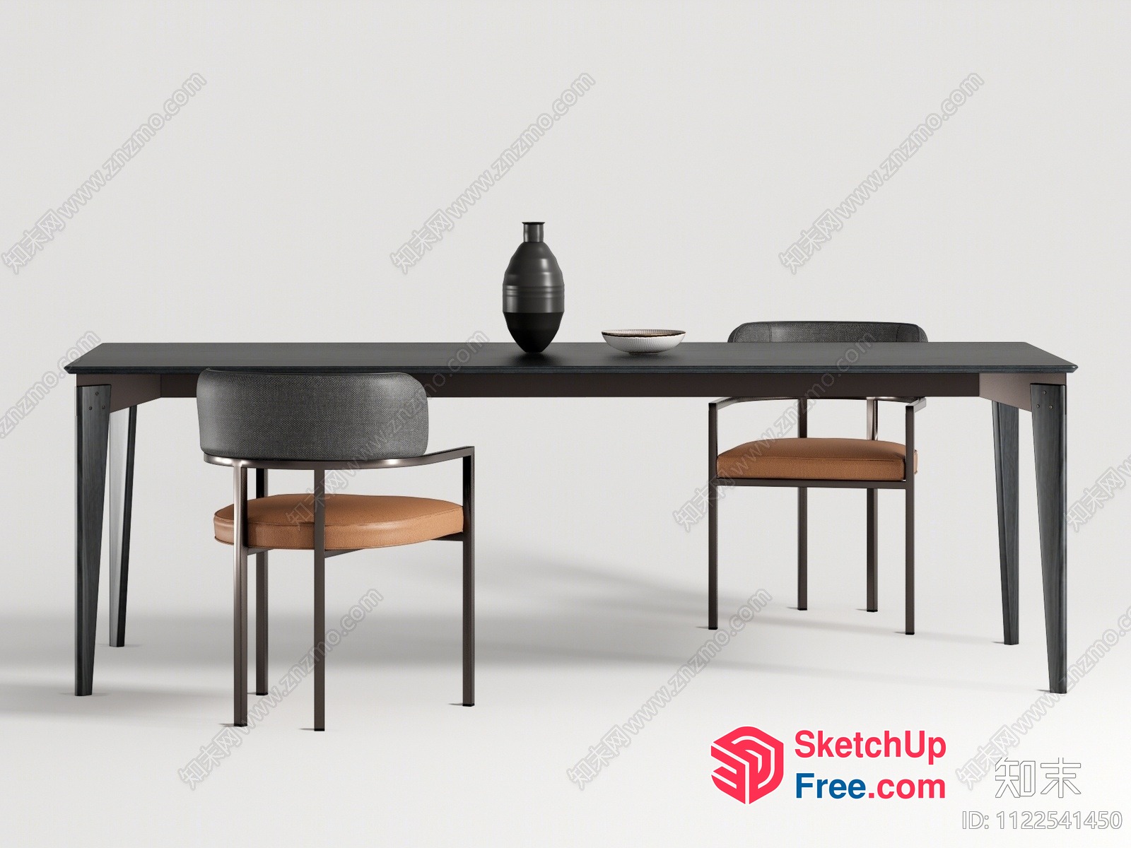 Modern Dining Table And Chairs Set 3D SketchUp File