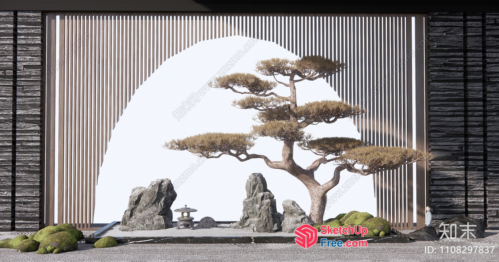 Japanese-Inspired Modern Minimalist Interior Scene 3D SketchUp File