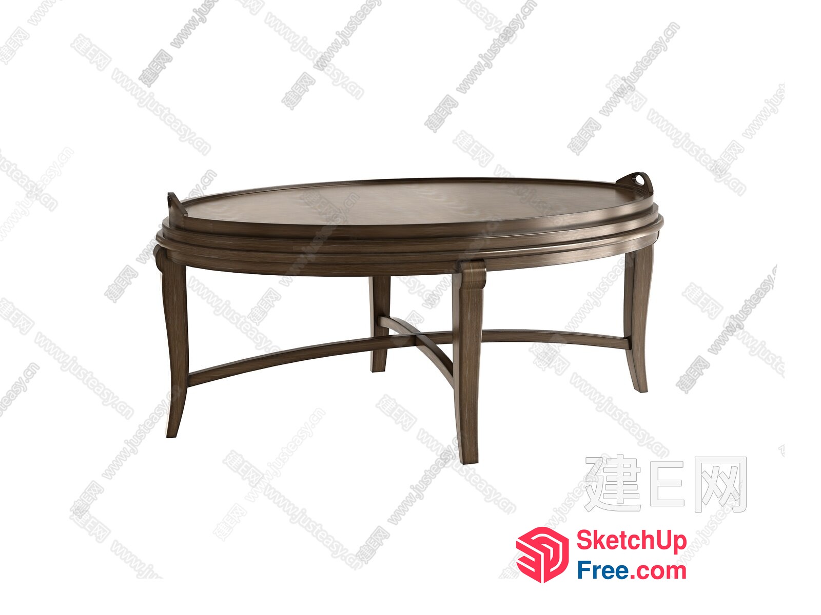 Elegant Oval Coffee Table 3D SketchUp File