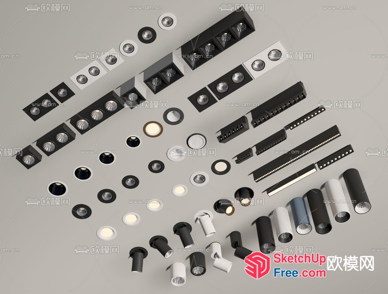 Modern Ceiling Lighting Fixtures Collection 3D SketchUp File