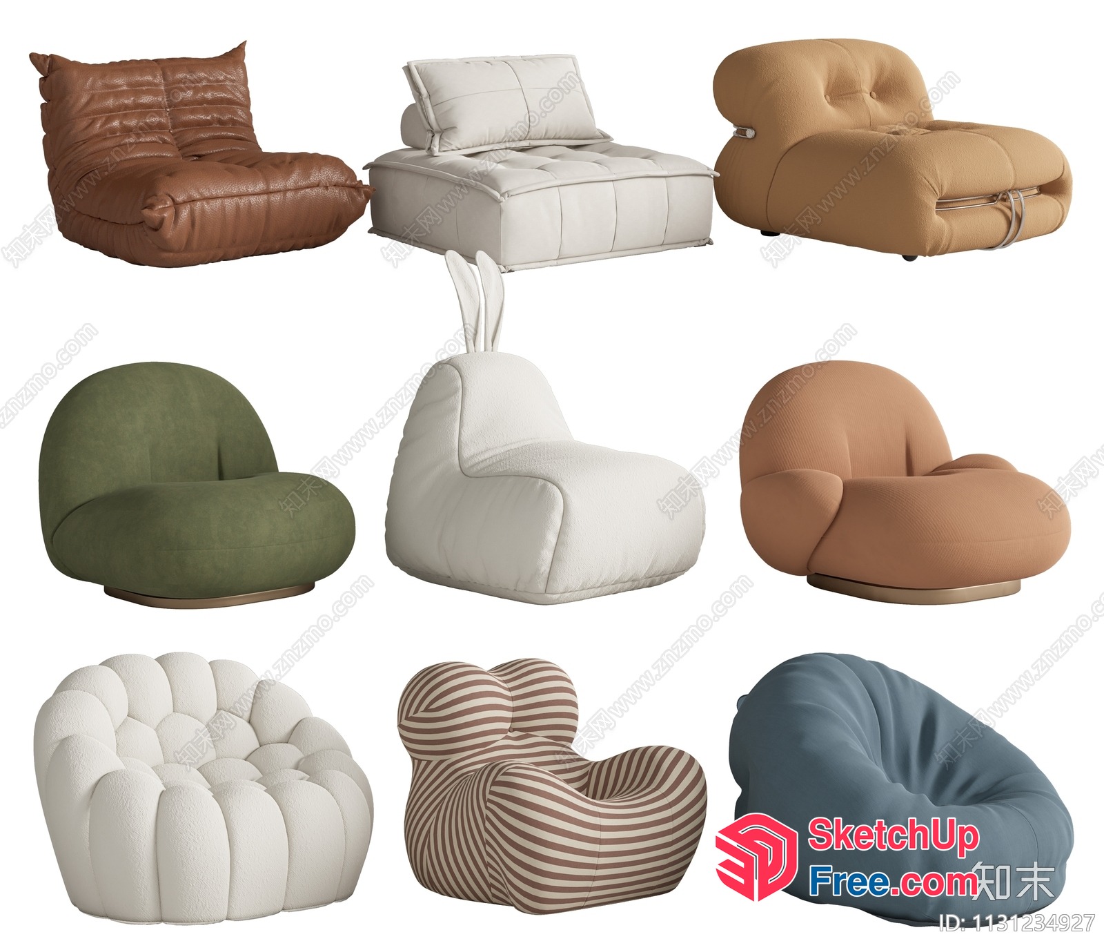 Modern, Unique, Stylish, Comfortable, Upholstered Chairs 3D SketchUp File
