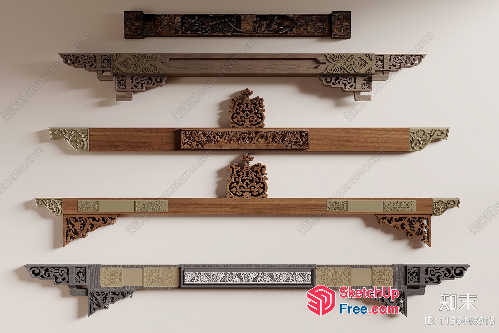 Ornate Shelf Decorations 3D SketchUp File