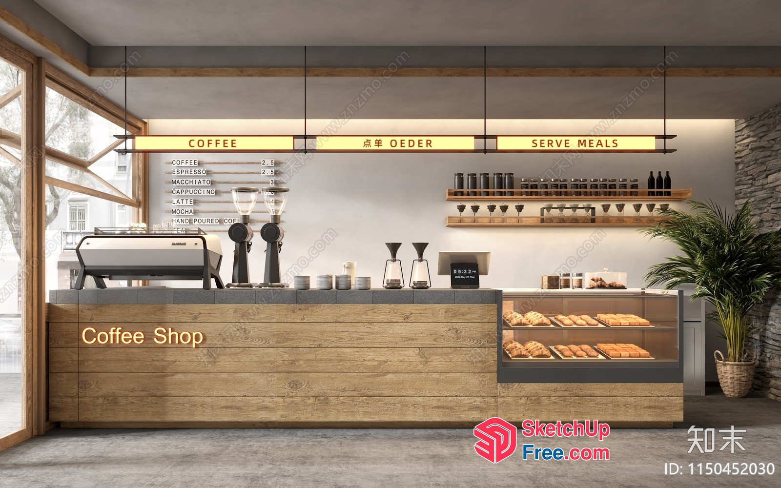Modern Coffee Shop Interior 3D SketchUp File