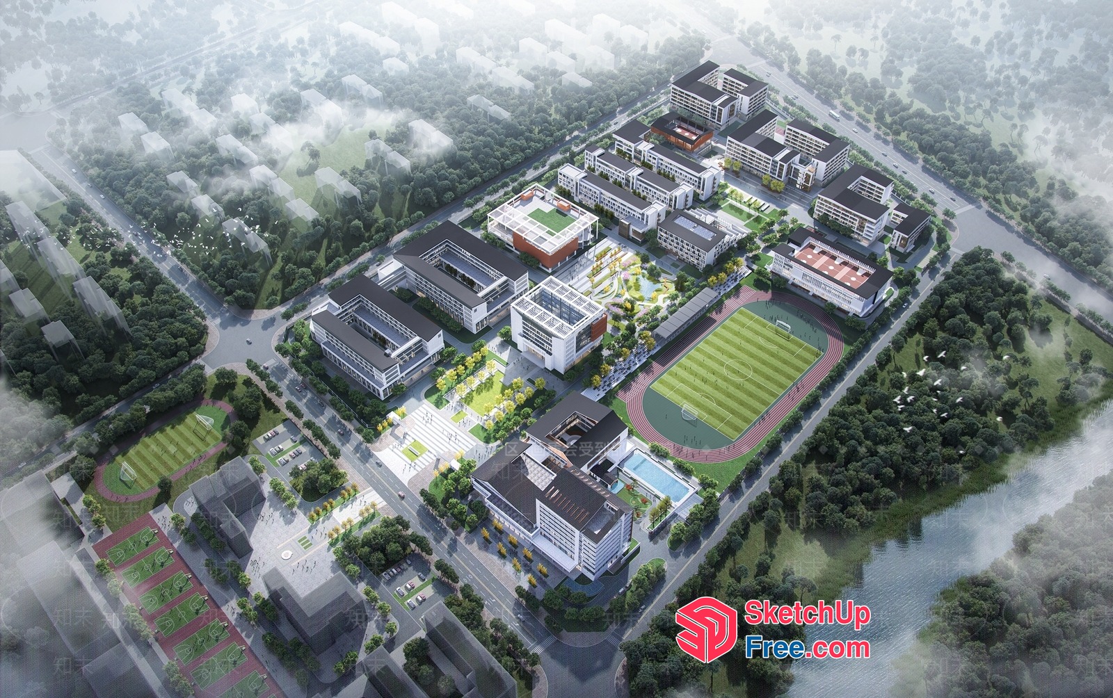 Modern Urban Development Complex 3D SketchUp File