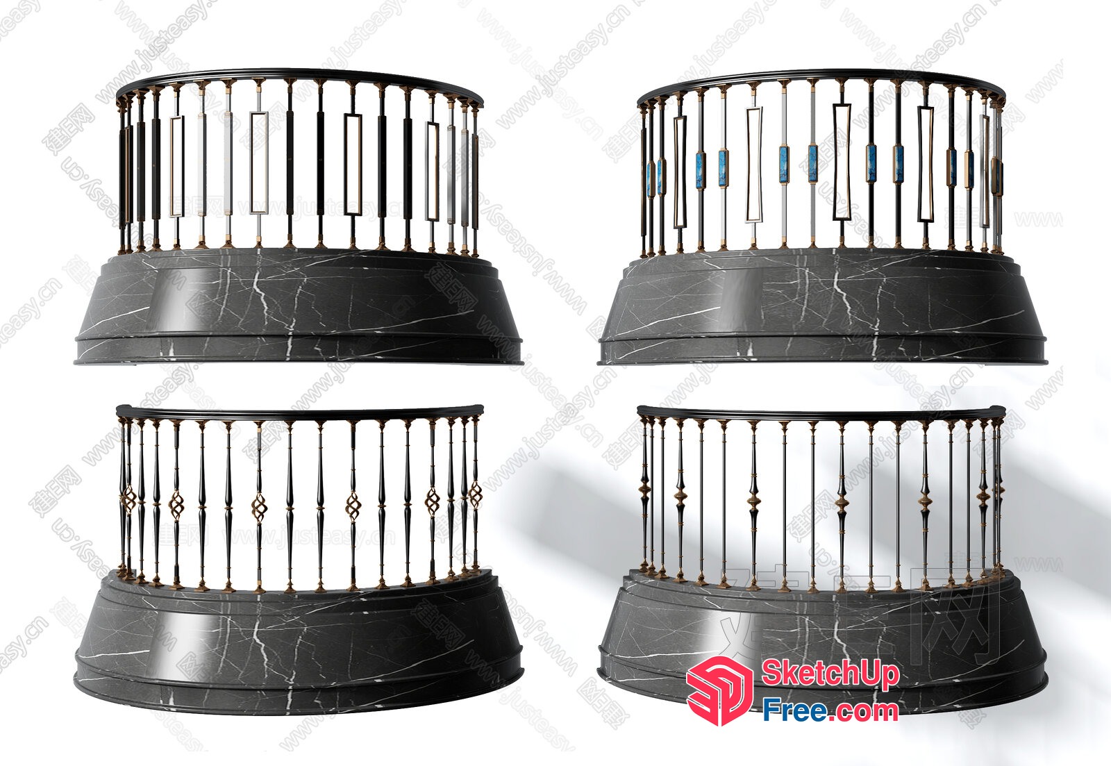 Ornate Railing Design 3D SketchUp File
