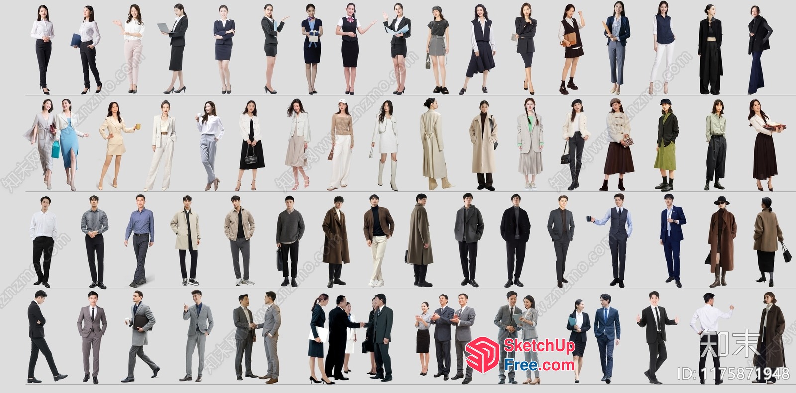 Businesspeople In Various Professional Attire 3D SketchUp File