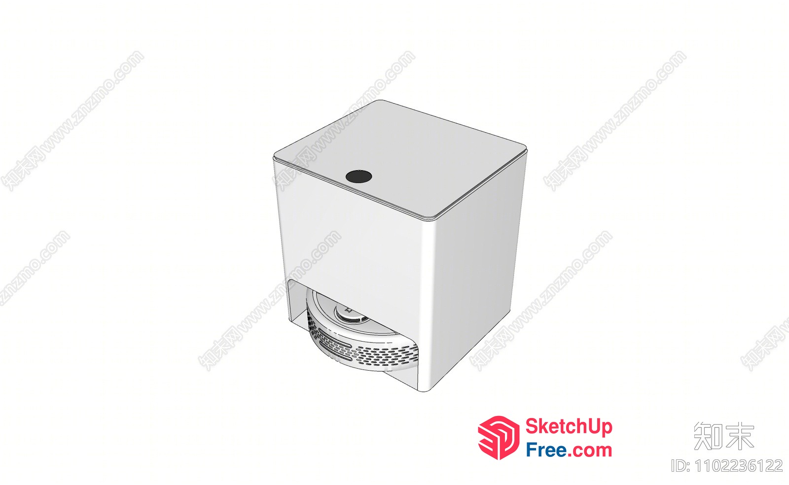 Simple Modern Style White Square Room Furnishing 3D SketchUp File