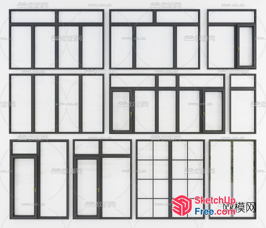 Modern Window Designs Collection 3D SketchUp File