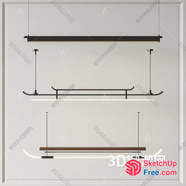 Modern Minimalist Hanging Light Fixtures 3D SketchUp File