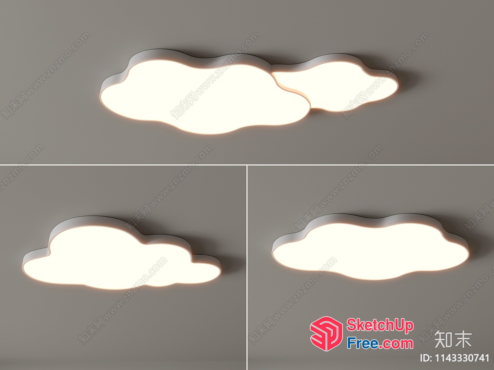 Cloud-Shaped Wall Lights For Ambiance Illumination 3D SketchUp File
