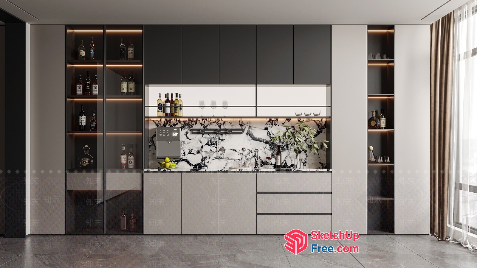 Modern Kitchen Interior With Sleek And Stylish Design 3D SketchUp File