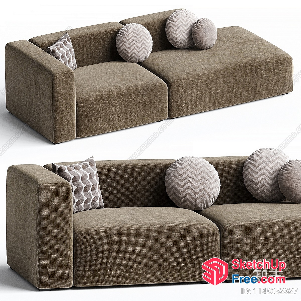 Modern Sofa With Pillows And Pillows 3D SketchUp File