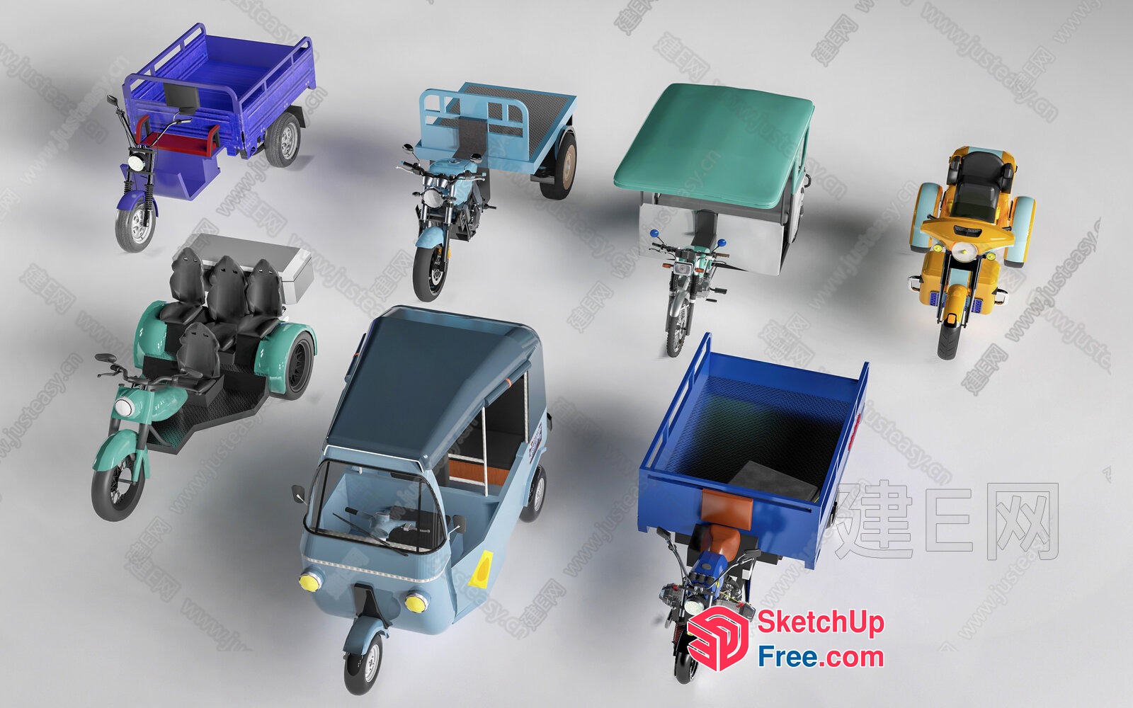 Various Types Of Motorized Vehicles 3D SketchUp File