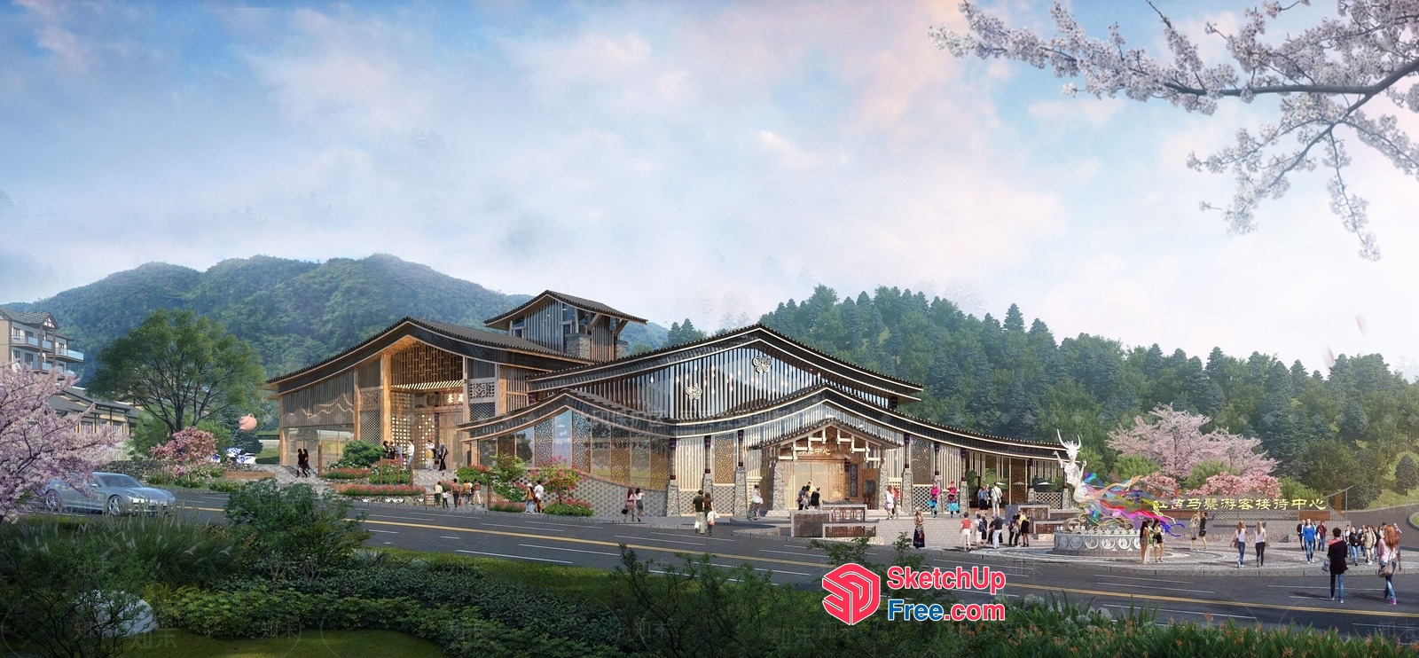 Traditional Japanese Building With Modern Amenities 3D SketchUp File