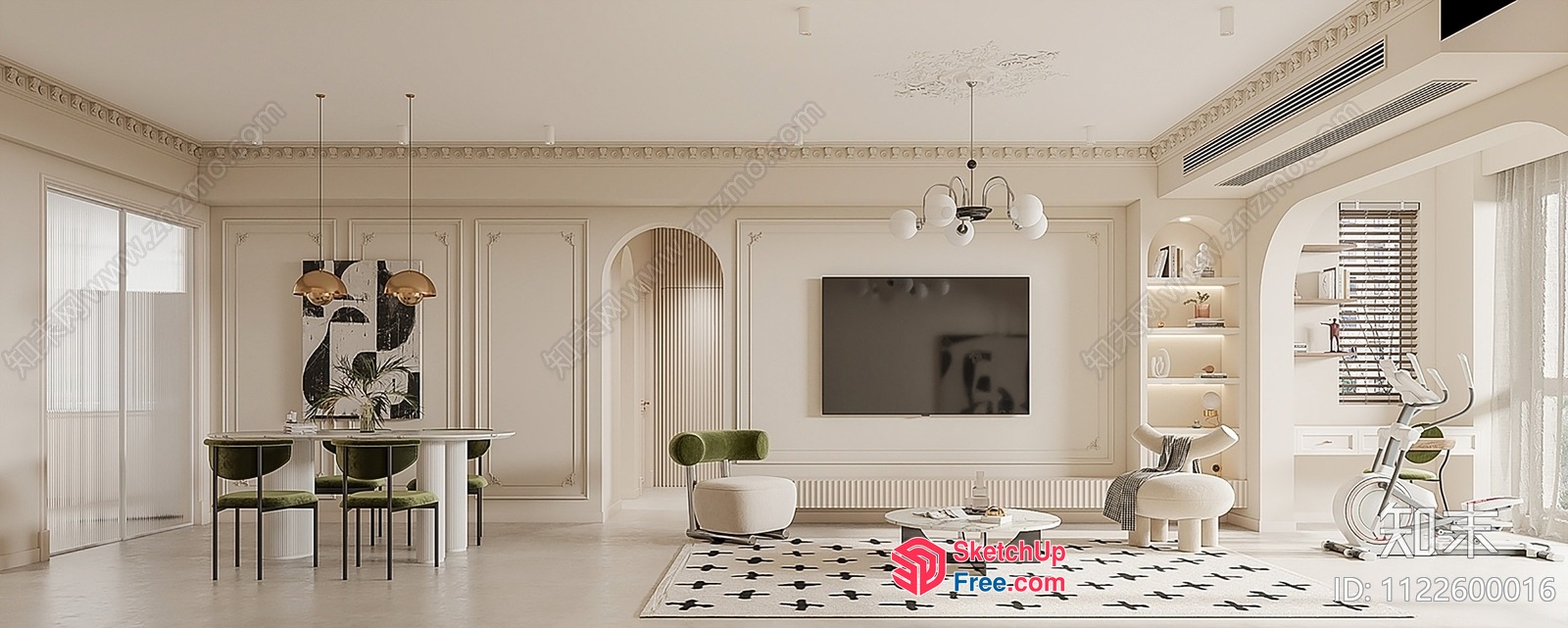 Elegant And Modern Living Room Design 3D SketchUp File