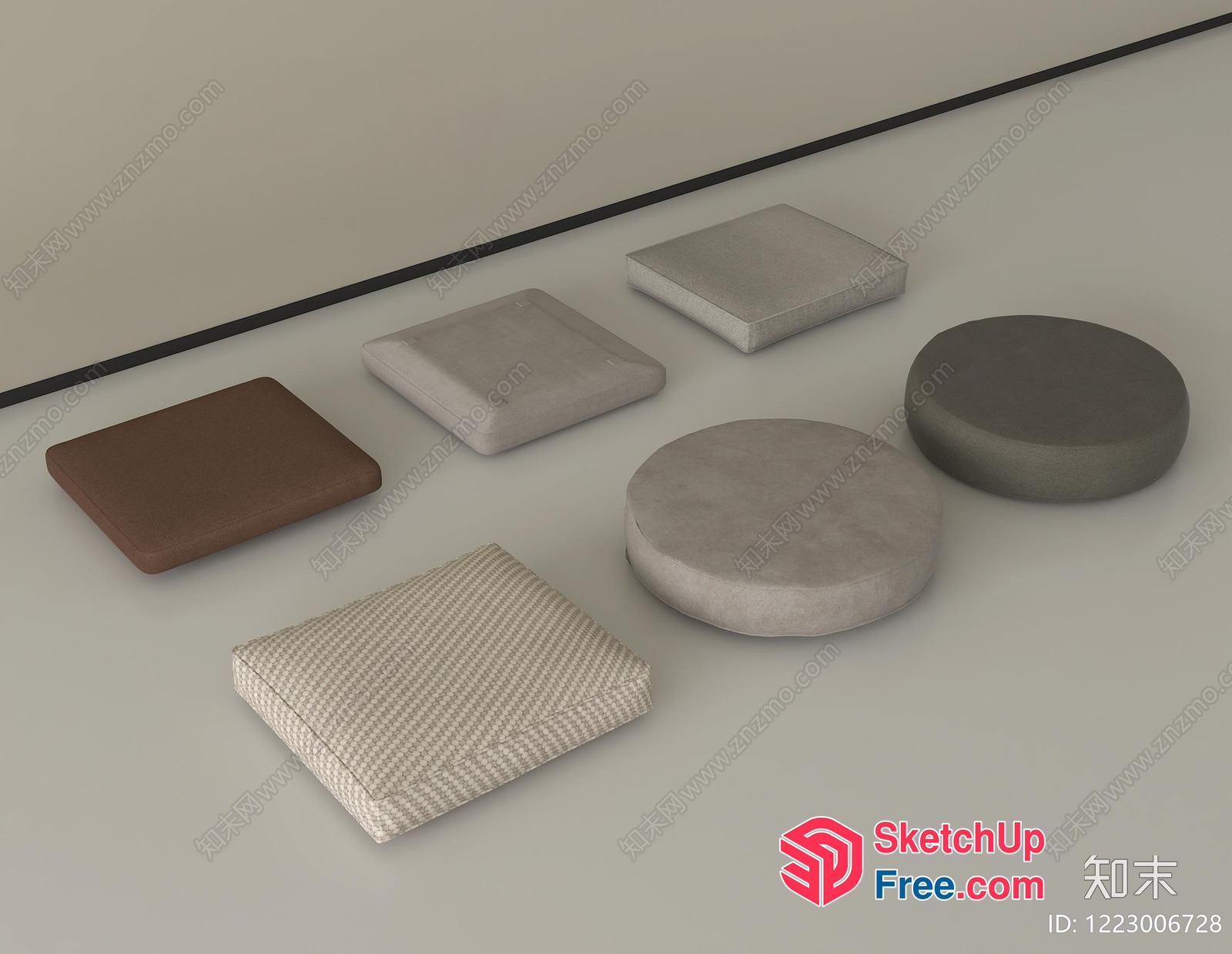 Modern Minimalist Furniture Arrangement 3D SketchUp File