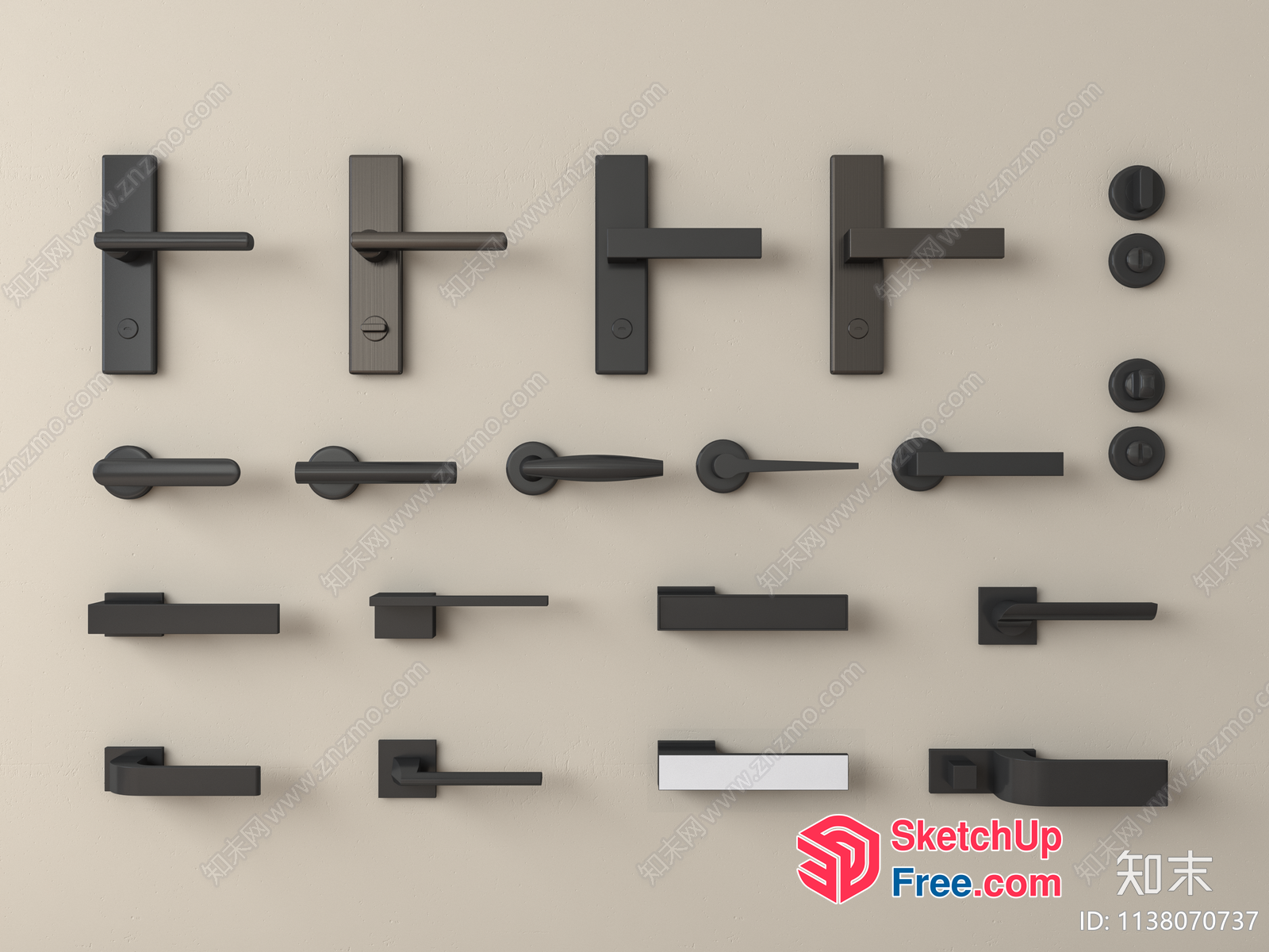 Modern Door Hardware Collection 3D SketchUp File