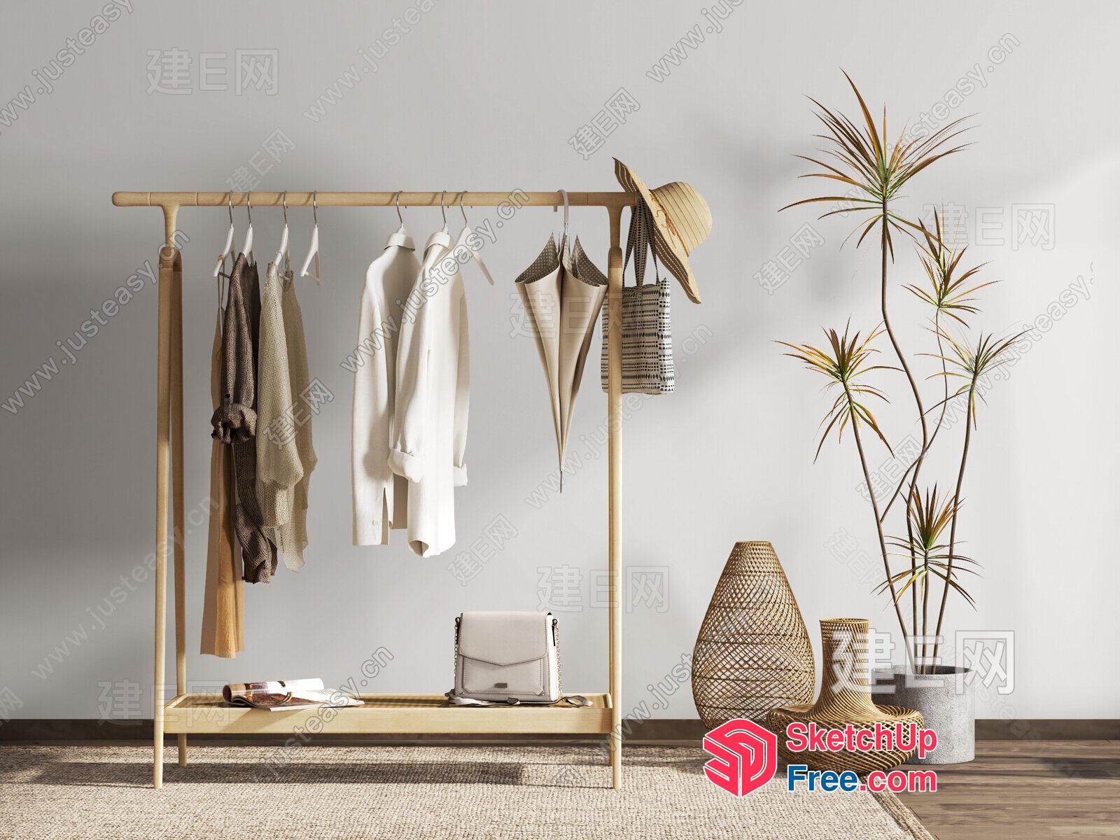 Minimalist Style Interior Design With Natural Textures 3D SketchUp File