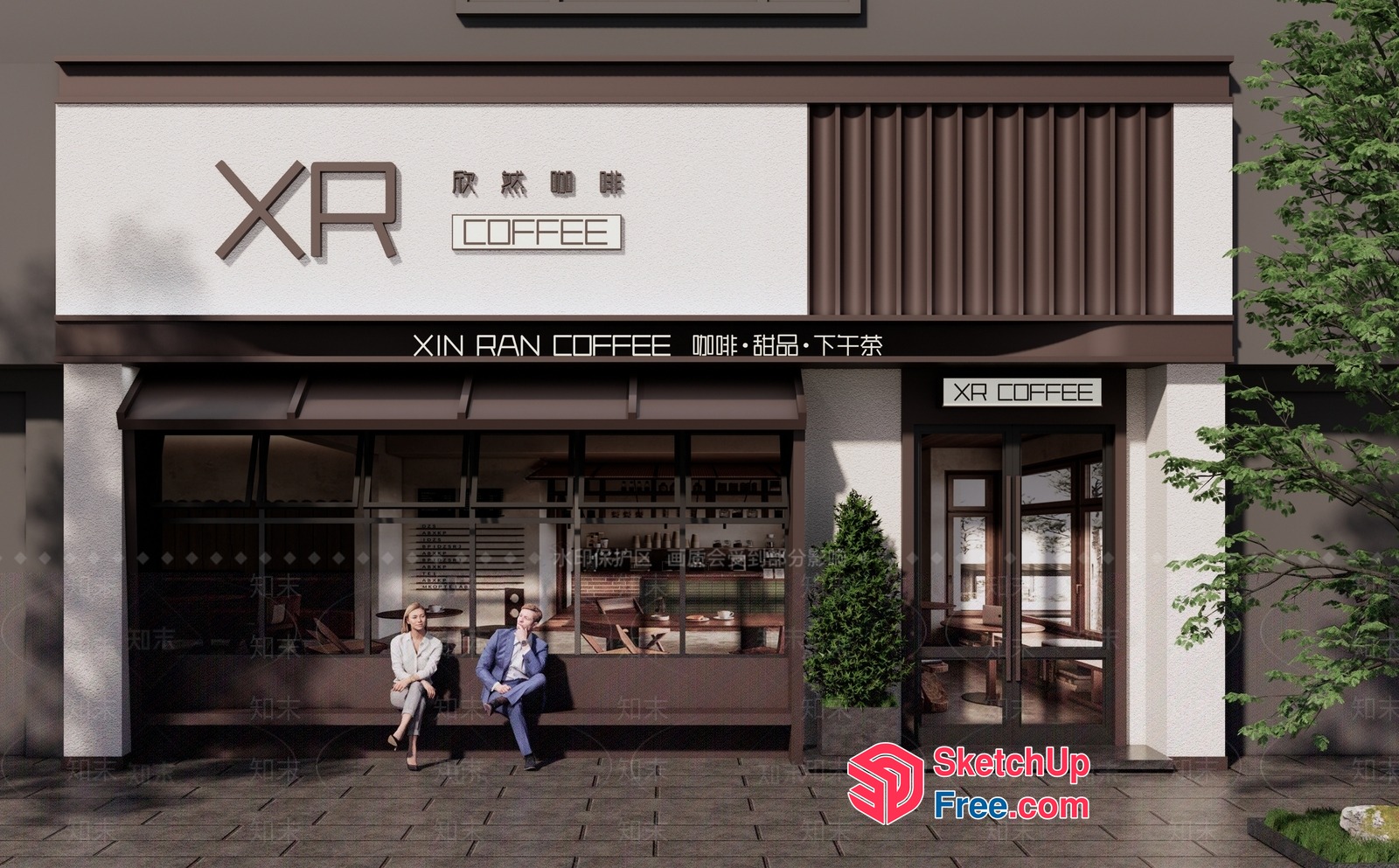Modern Coffee Shop With Minimalist Decor 3D SketchUp File
