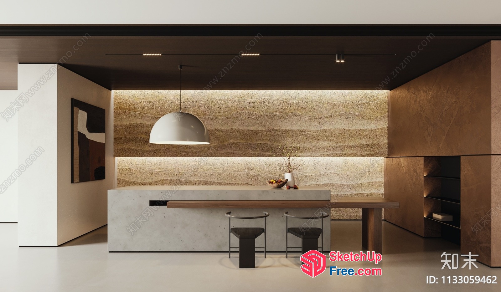 Modern Minimalist Dining Room Interior 3D SketchUp File