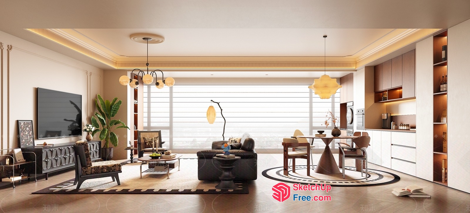 Modern And Elegant Living Room Interior 3D SketchUp File