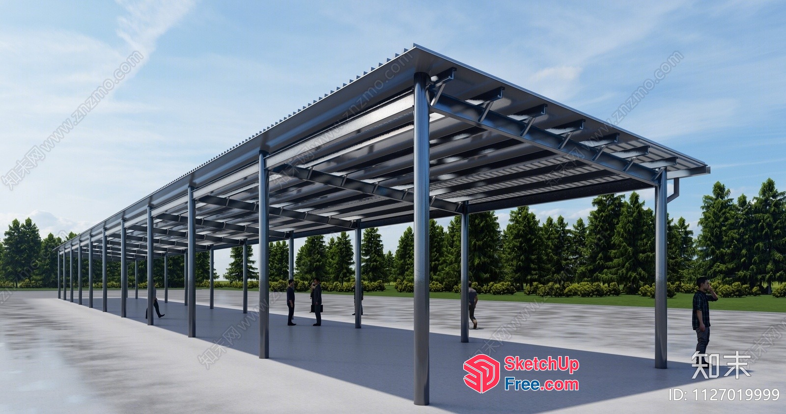Outdoor Metal Roof Structure 3D SketchUp File