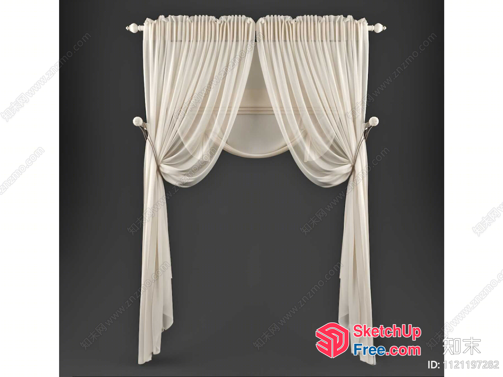 Elegant White Curtain Design 3D SketchUp File