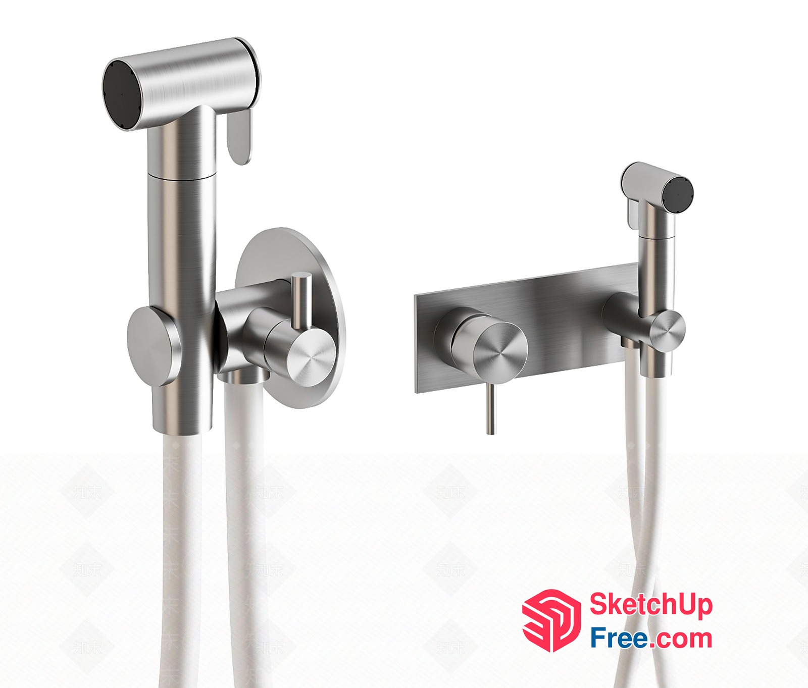 Modern Bathroom Faucet And Shower Head Set 3D SketchUp File