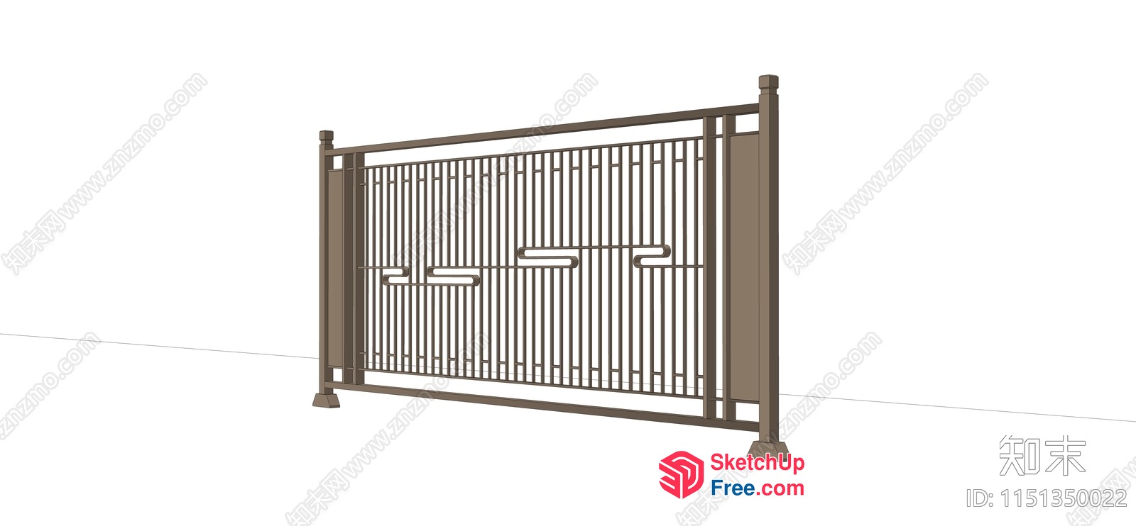 Modern Metal Railing 3D SketchUp File