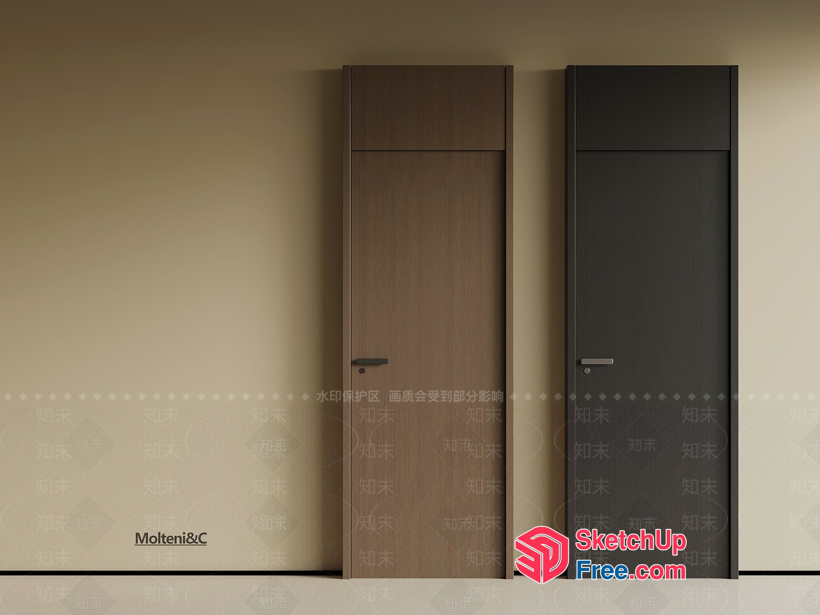 Modern Doors With Sleek Handles And Minimalist Design 3D SketchUp File