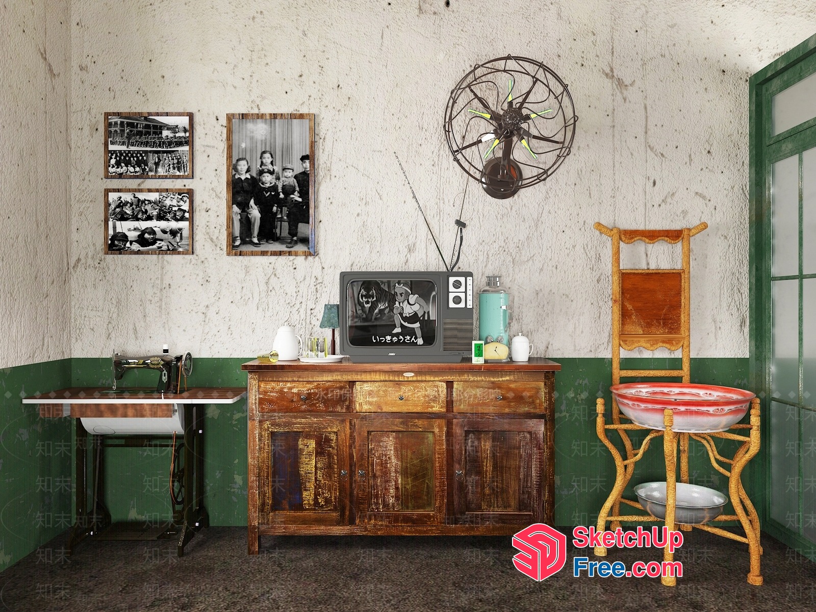 Vintage Industrial Style Home Decor 3D SketchUp File
