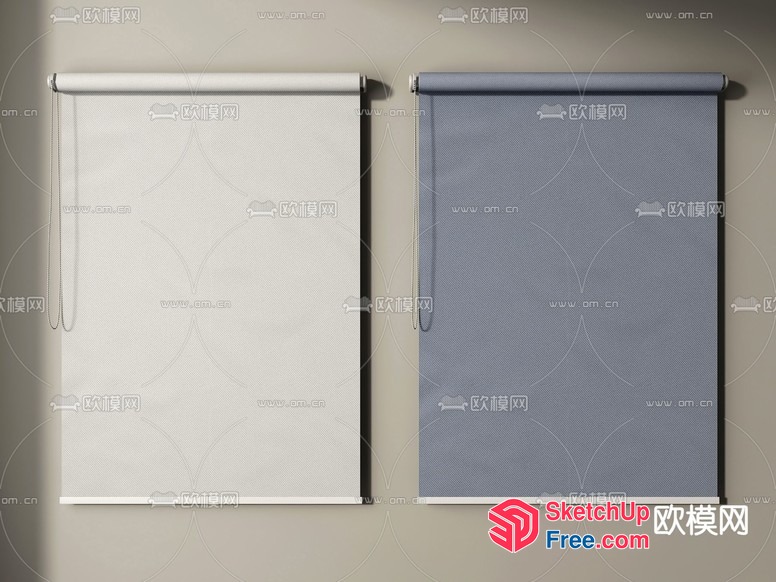 Two Shades Of Gray Window Treatments 3D SketchUp File