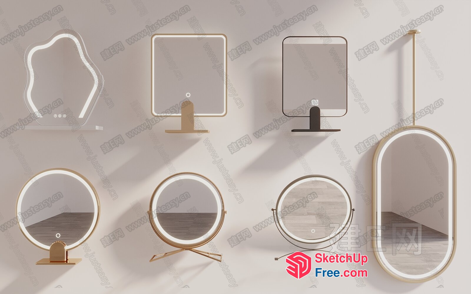 Elegant Modern Bathroom Mirrors 3D SketchUp File