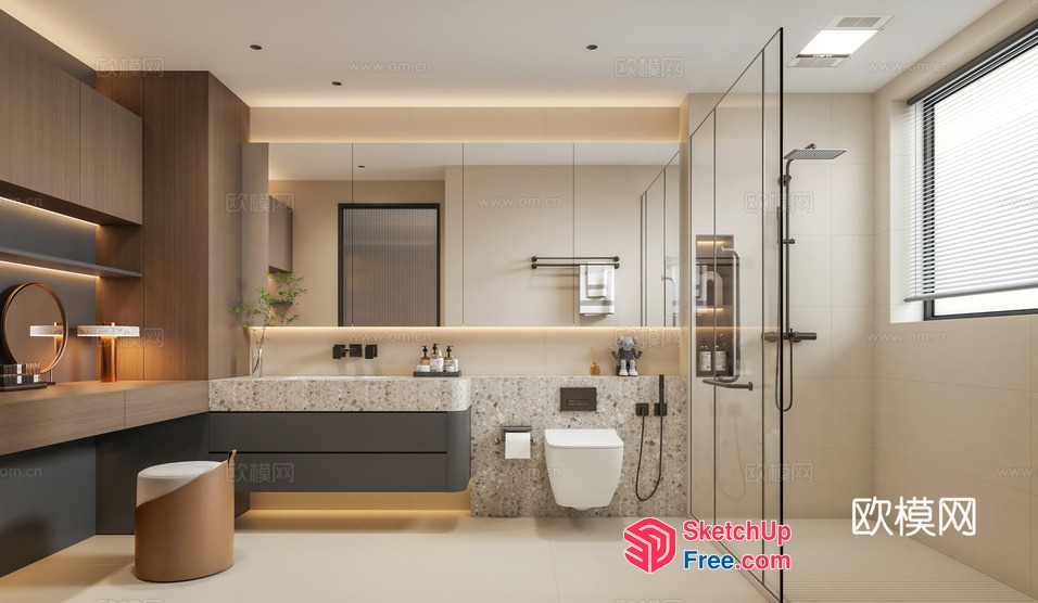 Modern Bathroom With Sleek And Elegant Design 3D SketchUp File