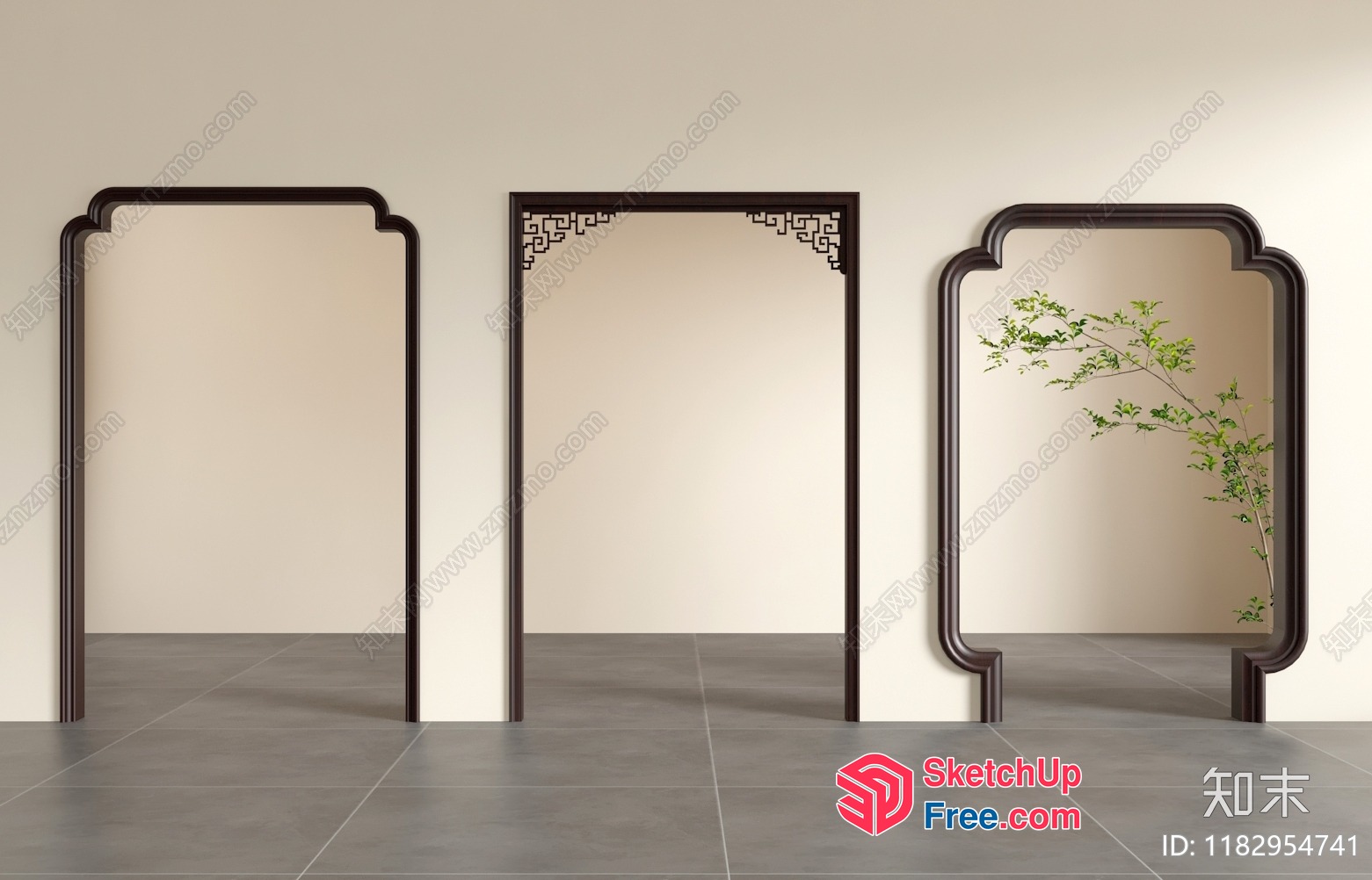Modern Minimalist Japanese-Style Partition Screen 3D SketchUp File