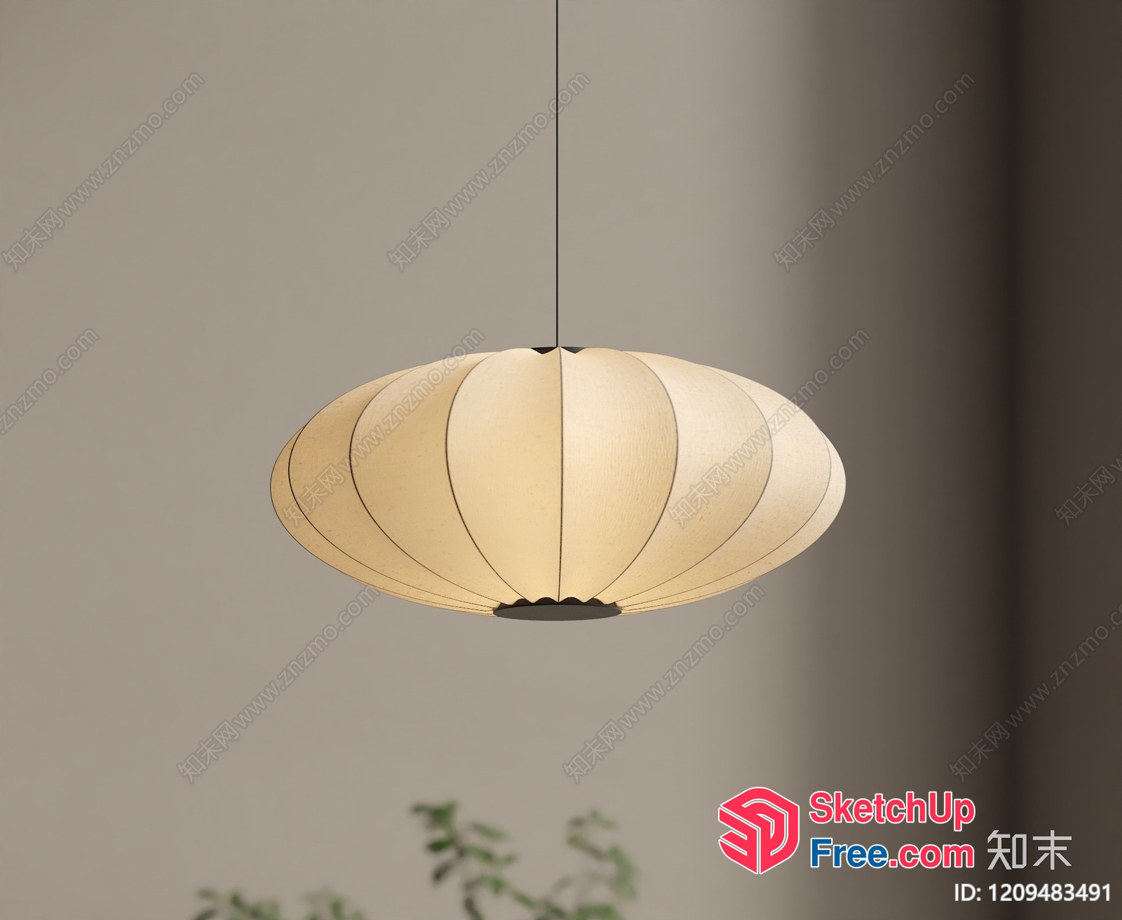 Asian-Style Hanging Lantern 3D SketchUp File