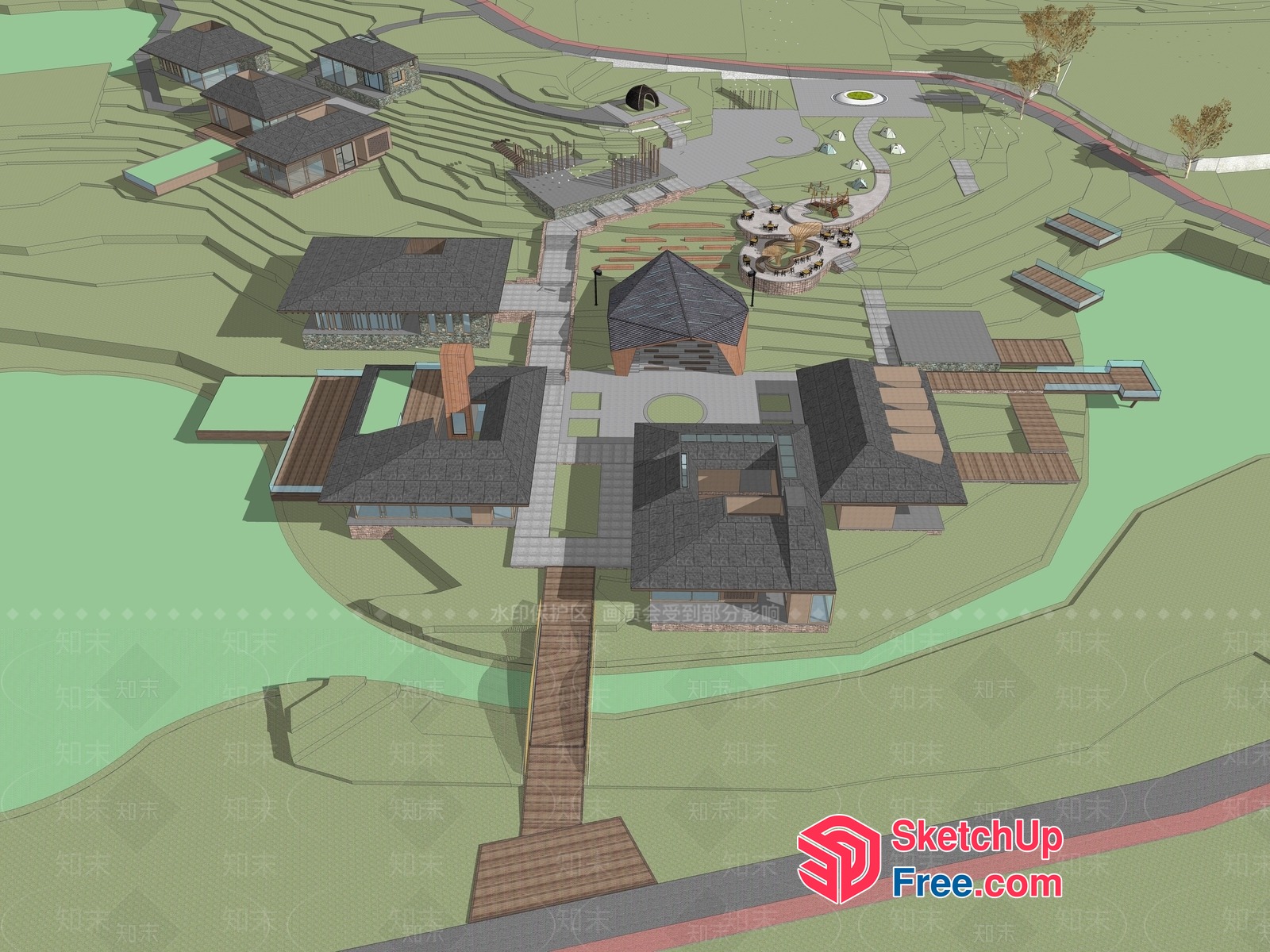Modern Japanese-Style Villa Exterior 3D SketchUp File