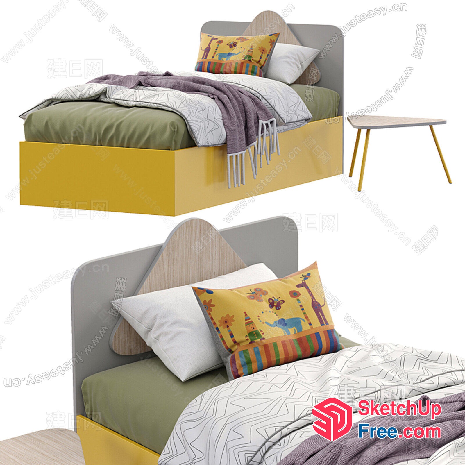Colorful Children'S Bedroom Furniture Set 3D SketchUp File